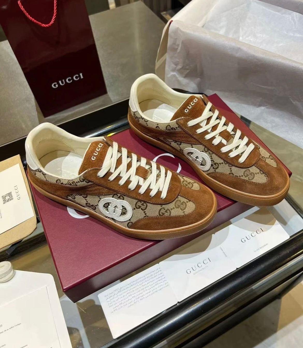 G74 GG Canvas & Suede Sneakers