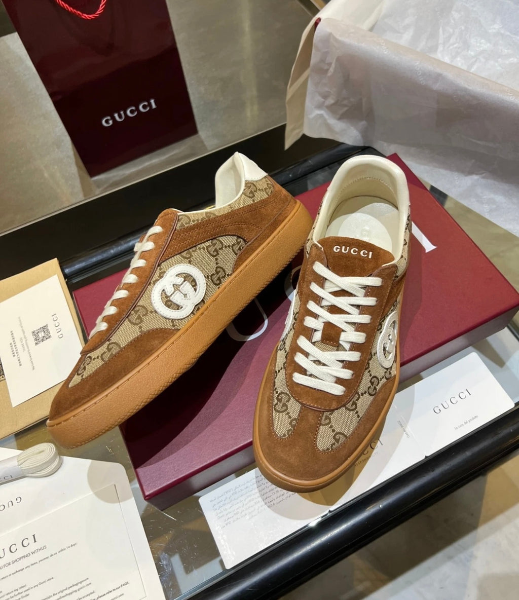 G74 GG Canvas & Suede Sneakers