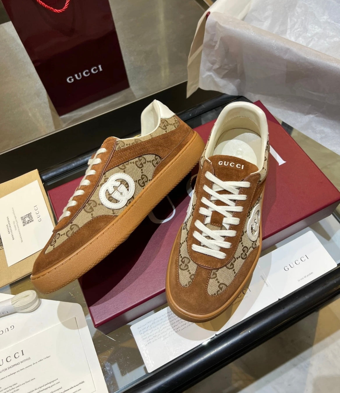 G74 GG Canvas & Suede Sneakers