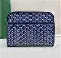 Goyard Blue Goyardine Zip Clutch
